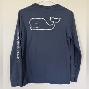 Vineyard Vines Boy’s Vintage Whale Long Sleeve Pocket Tee - Large - Navy